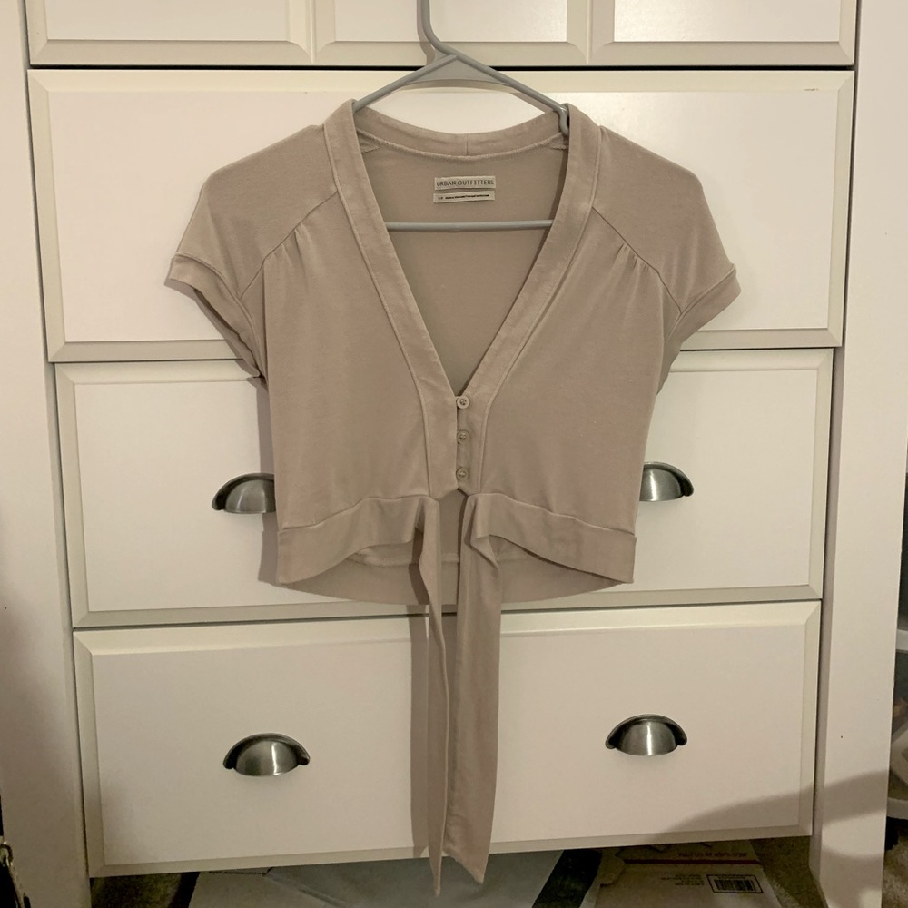 Urban outfitters tie front v-neck crop top